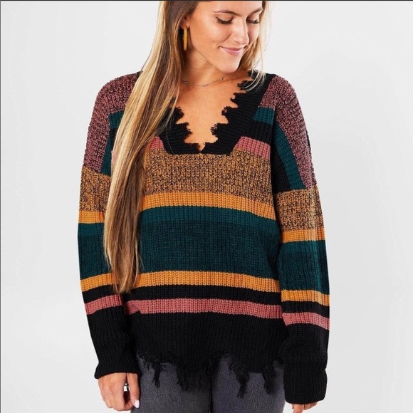 Daytrip Sweaters - Daytrip Buckle Sweater With Fringe  Size Medium and fits a bit oversized